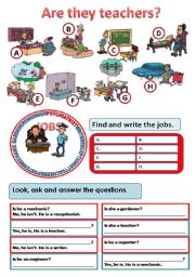 English Worksheet: JOBS - YES / NO QUESTIONS