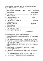 English Worksheet: comparative