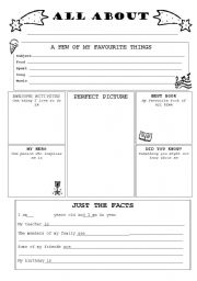 English Worksheet: All About Me