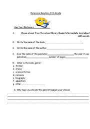 English worksheet: Extensive Reading