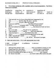 English Worksheet: BUSINESS ENGLISH 2    PHRAZAL VERBS