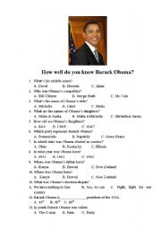 English Worksheet: How well do you know Barack Obama