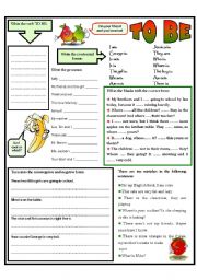 English Worksheet: TO BE - - exercises