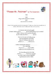 English Worksheet: Please Mr. Postman