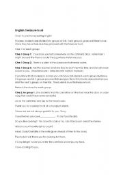 English worksheet: English treasure hunt 1.2