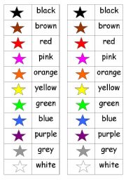 English Worksheet: MEMORY GAME COLOURS