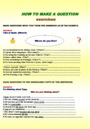 English Worksheet: making questions