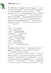 English Worksheet: simple past-regular verbs