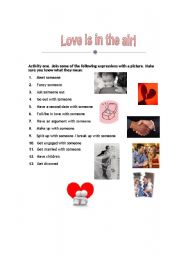 English Worksheet: Love is in the air