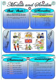 English Worksheet: Modals and Semilies
