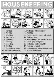 English Worksheet: Vocabulary  :  Housekeeping