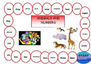 English worksheet: animals and numbers
