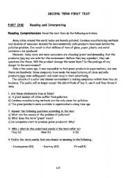 English Worksheet: Test: Polluted Cities