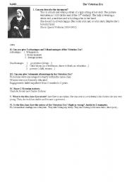 English worksheet: engish test victorian era