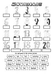 English Worksheet: Numbers 1-20