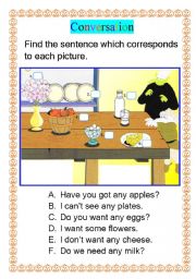 English Worksheet: conversation