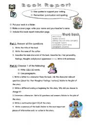 English worksheet: Book Report