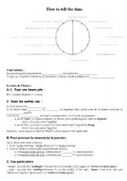 English worksheet: how to tell the time
