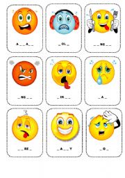 English Worksheet: FEELINGS FLASHCARDS 1