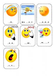 English Worksheet: FEELINGS FLASHCARDS 2