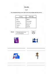 English worksheet: Nationalities