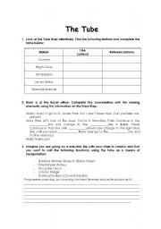 English Worksheet: The Tube