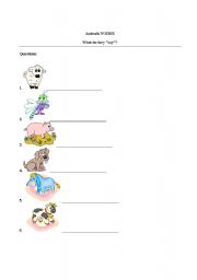 English worksheet: animals