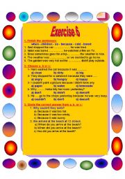 English Worksheet: An excellent series of miscellaneous exercises( Exercise 6)