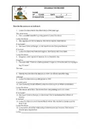 English Worksheet: GRAMMAR WORKSHEET - Rewriting