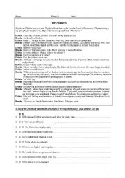 English worksheet: TEST MAORIS FOR INTERMEDIATE STUDENTS 