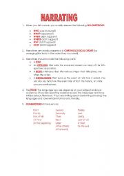 English Worksheet: WRITING GUIDE: NARRATING (Part 3 of 4)