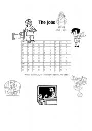 English worksheet: Jobs crossword