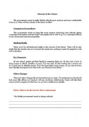 English Worksheet: school of the future