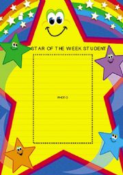 English Worksheet: STAR OF THE WEEK STUDENT PHOTO POSTER