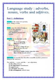 English Worksheet: Language study (7 pages) with exercises
