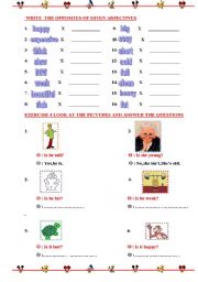 English worksheet: adjectives