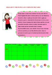 English Worksheet: reading comprehension