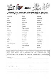 English Worksheet: Jobs