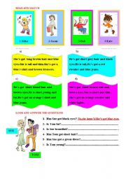 English Worksheet: physical description