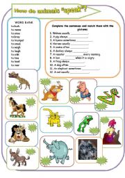 English Worksheet: How  the animals 
