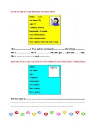 English Worksheet: Introducing someone based on an identity card