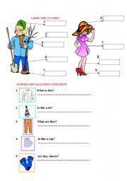 English Worksheet: label the clothes