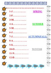 English worksheet: Months & Seasons