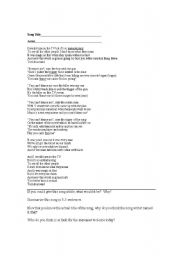English worksheet: Cookie Jar Song Lyrics - Stirs up great classroom conversation and debate