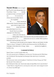 English Worksheet: Obama biography