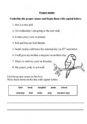 English worksheet: Proper Nouns