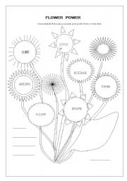 English Worksheet: FLOWER POWER