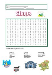 English Worksheet: Shops 