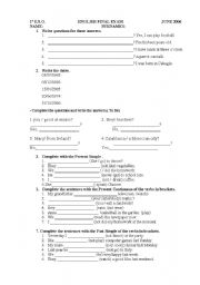 English Worksheet: exam