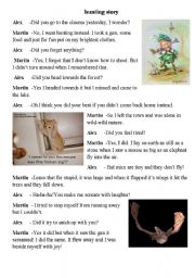 English worksheet: Funny dialog about hunting(based on vocabulary from 